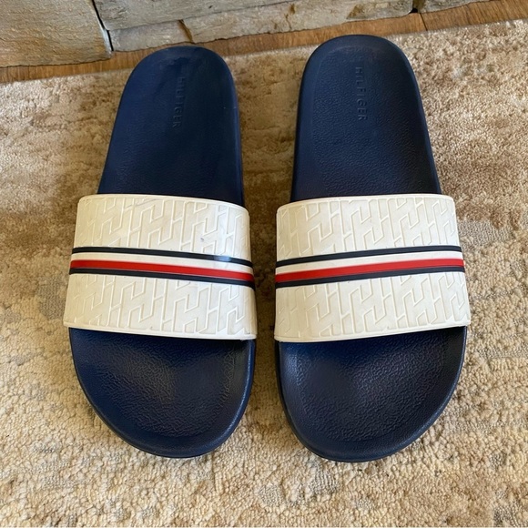 Tommy Hilfiger Doly Slides Sandals Open Toe Logo Stripe: 11 M - Picture 2 of 10
